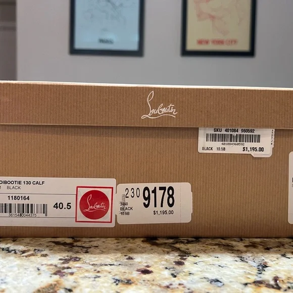 DIRDIBOOTIE 130 CALF • Christian Louboutin Black and Red Ankle Booties - Picture 9 of 11